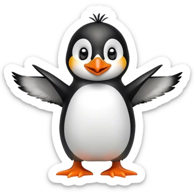 excited/ happy penguin  sticker