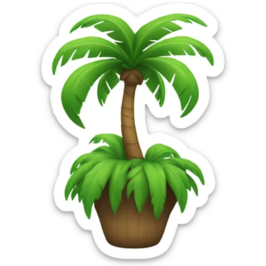 Island with palm tree sticker