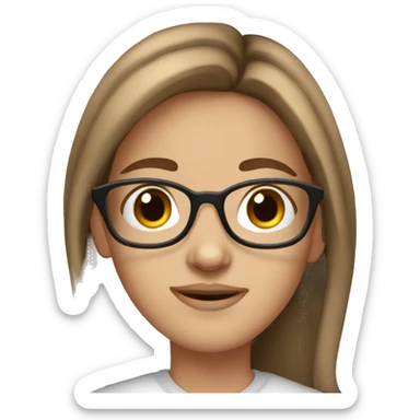 20 year old white girl with brown hair and glasses sticker