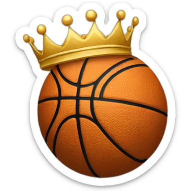 Ball of basket ball with a crown  sticker