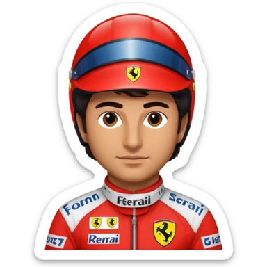 carlos sainz ferrari. make him look exactly like carlos sticker