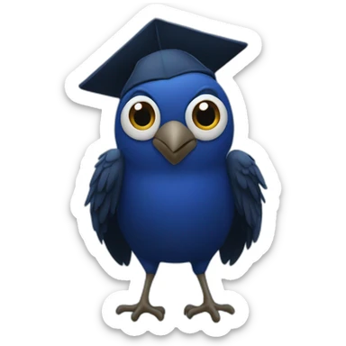 Blue Crow with alumni hat sticker