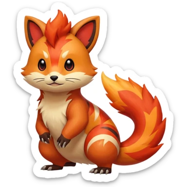 Volcanic Quilava-Furret-Linoone-fusion (full body) sticker