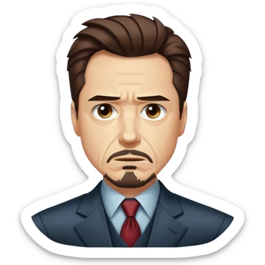 unhappy tony stark sticker