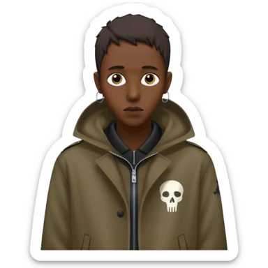 Absolutely emaciated Somali wearing trapstar coat sticker