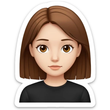 Girl with brown straight hair wearing a black top sticker