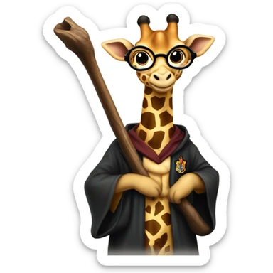 Harry Potter riding a giraffe  sticker