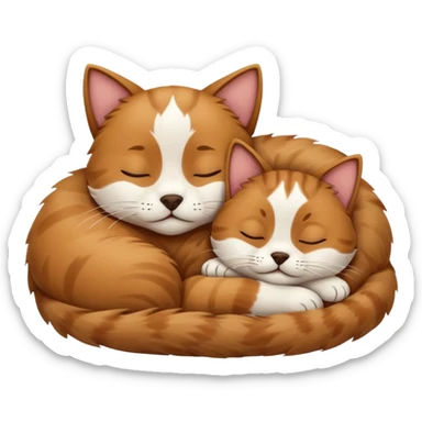 Cat and Dog sleep sticker