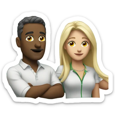 A couple watching formula 1 sticker