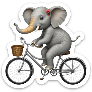 un éléphant à vélo sticker