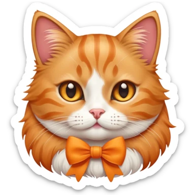 cute cat wearing a bow sticker