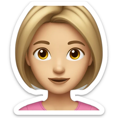 girl 10 years with long light brown hair and grey eyes sticker