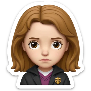hermioni sad face funko pop style cute sticker