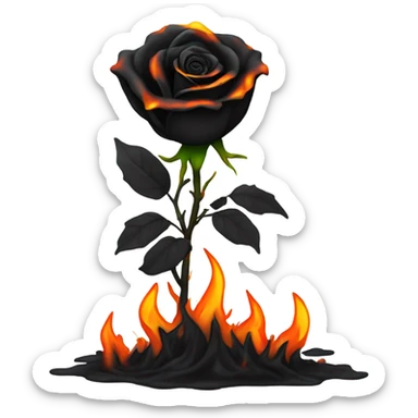 BURNING BLACK ROSE sticker