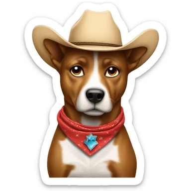 Cowboy dog congratulation  sticker