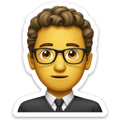 Nerd emoji but sad face sticker