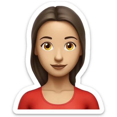 angelic brunette yoga girl in red yoga sticker