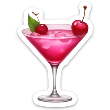 pink cocktail with cherry  sticker