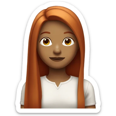 red-haired girl with straight long hair sticker