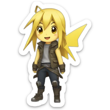 imagine pikachu as that girl from full metal alchemist sticker
