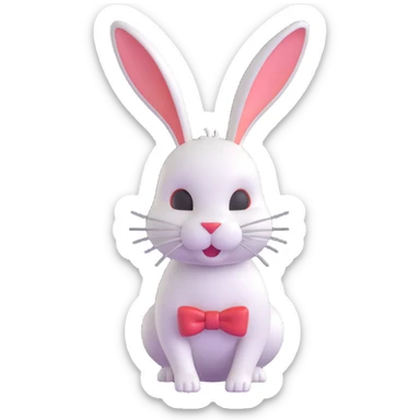 white rabbit sticker