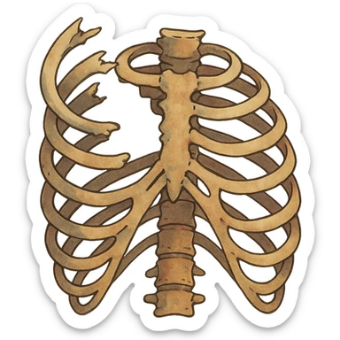 ghibli style broken ribcage sticker