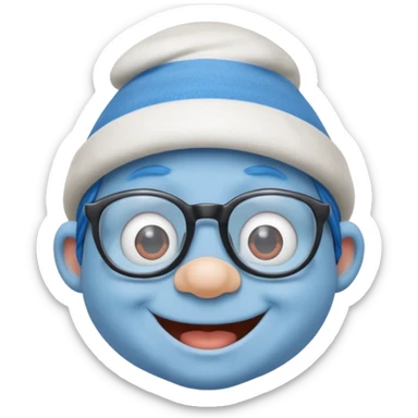 smurf with glasses sticker