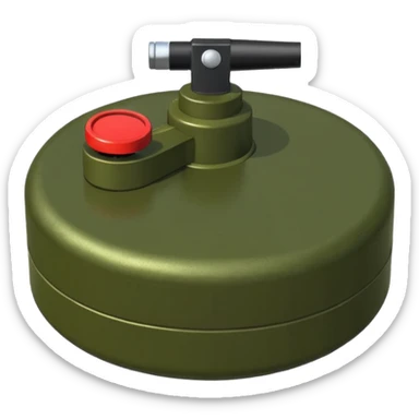 military green flat realistic anti-personnel mine sticker
