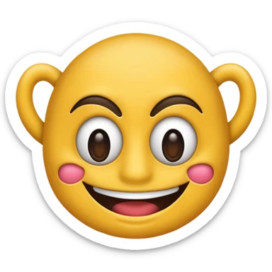 El emoji de la risa turbia con una máscara  sticker
