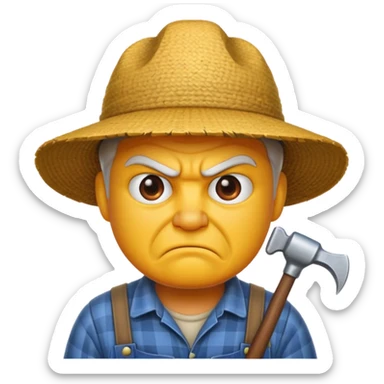 angry farmer  sticker