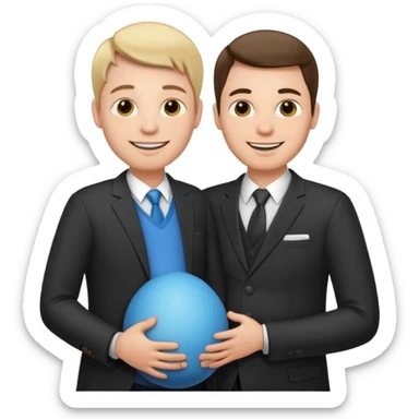 one man is pregnant. one man is not. sticker