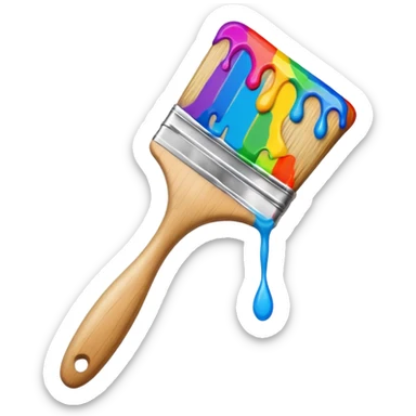 paint brush with raindow paint sticker
