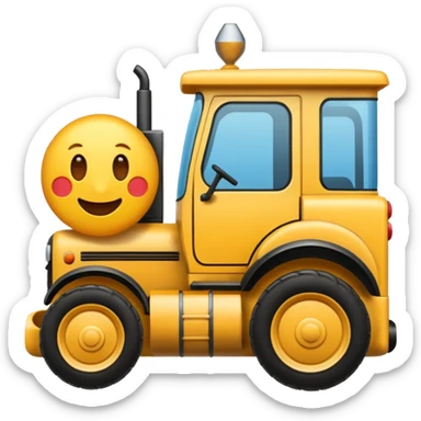 voglio che crei un emoji di un trattore che rimuove il codice per pulirlo sticker