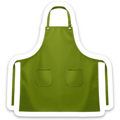 Generate an image of a green cooking apron sticker