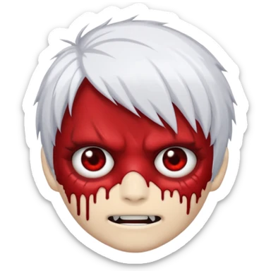emoji de zumbi com cabelo emo do ken kanek sticker