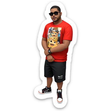 stylish boy in black shorts sticker