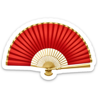 rococó fan rojo con dorado sticker