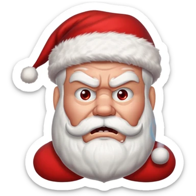 angry santa with steam coming from ears sticker