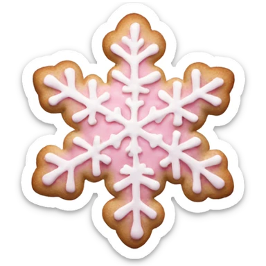 light pink christmas cookie shaped like a snowflake sticker