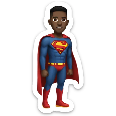 Norris Cole wearing a superman costume sticker