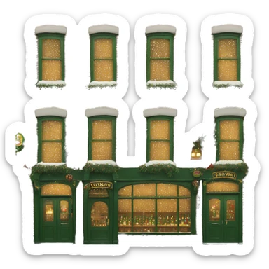 Irish pub at Christmas sticker