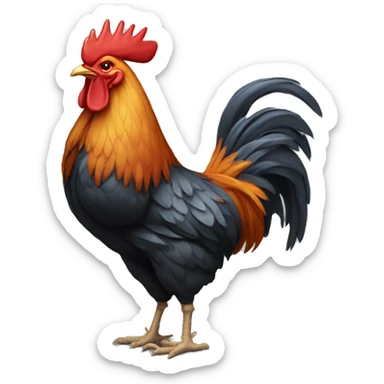 Rooster standing on one legg sticker