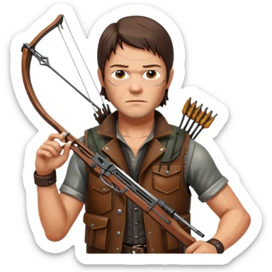 Daryl con su ballesta de The walking dead  sticker