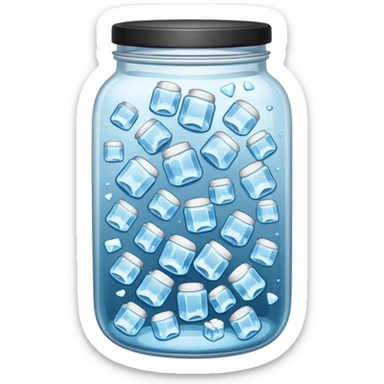 SLIM ICE JAR WITH LOTS OF ICE WITHOUT LID ON sticker