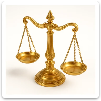 ornament shaped like a pair of scales, elegant and decorative, gold accents sticker