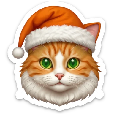 Un gato con gorro navideño sticker