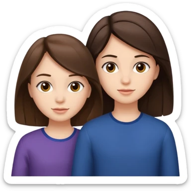 Two girls brunette one boy brunnette  sticker