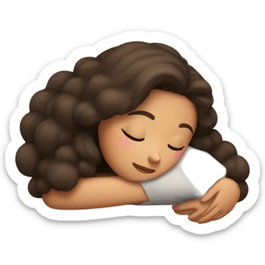 Brunette girl sleeping sticker