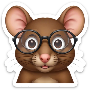 Ratón con lentes  sticker