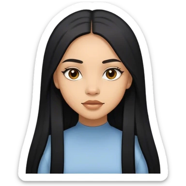 lightskin girl with long blac straight  sticker